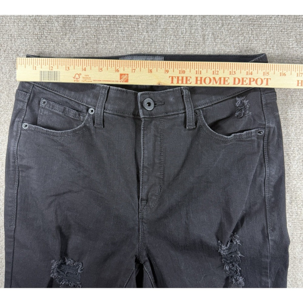 Torrid Premium Sky High Skinny Jeans Black Distressed Ripped Size 10S Women's - Picture 6 of 7